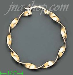 14K Gold Twist & Dia-Cut Earrings