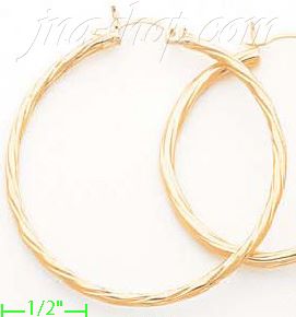 14K Gold Twist & Dia-Cut Earrings