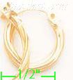 14K Gold Twist & Dia-Cut Earrings