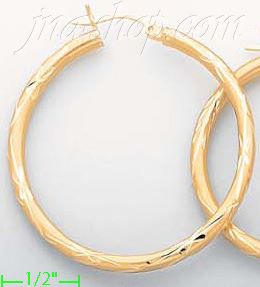 14K Gold Twist & Dia-Cut Earrings