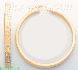 14K Gold Razor Hoop Earrings