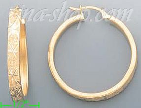 14K Gold Razor Hoop Earrings