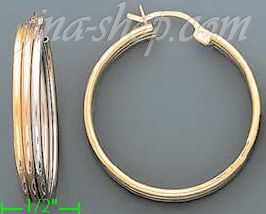 14K Gold Razor Hoop Earrings