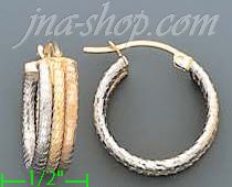 14K Gold Razor Hoop Earrings