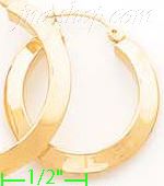 14K Gold Razor Hoop Earrings