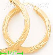 14K Gold Razor Hoop Earrings