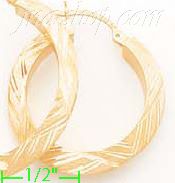 14K Gold Razor Hoop Earrings