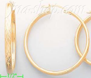 14K Gold Razor Hoop Earrings