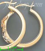 14K Gold 3Color Hollow Earrings