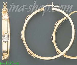 14K Gold 3Color Hollow Earrings