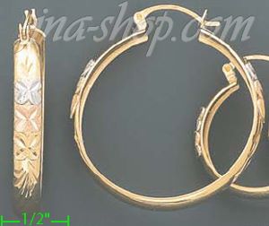 14K Gold 3Color Hollow Earrings