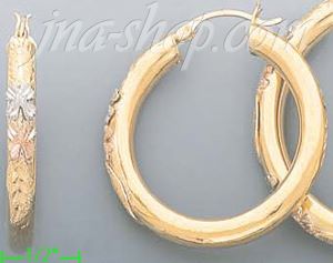 14K Gold 3Color Hollow Earrings