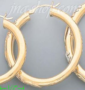 14K Gold 3Color Hollow Earrings