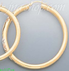 14K Gold 3Color Hollow Earrings