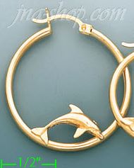 14K Gold Designed Hoop Earrings