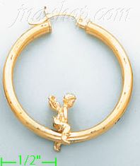 14K Gold Designed Hoop Earrings