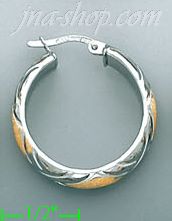 14K Gold Italian Fancy Hoop Earrings