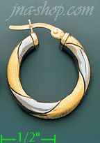 14K Gold Italian Fancy Hoop Earrings