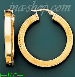 14K Gold Italian Fancy Hoop Earrings