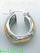 14K Gold Italian Fancy Hoop Earrings