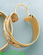 14K Gold Swiss Cut & Designed Hoop Earrings