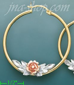 14K Gold Swiss Cut & Designed Hoop Earrings
