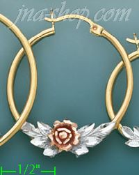 14K Gold Swiss Cut & Designed Hoop Earrings