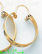 14K Gold Swiss Cut & Designed Hoop Earrings