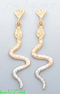 14K Gold 3Color Dia-Cut Earrings