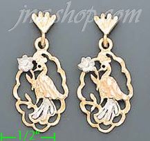 14K Gold 3Color Dia-Cut Earrings