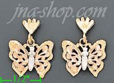 14K Gold 3Color Dia-Cut Earrings