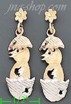 14K Gold 3Color Dia-Cut Earrings