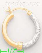 14K Gold Fancy Hoop Earrings