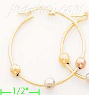 14K Gold Fancy Hoop Earrings