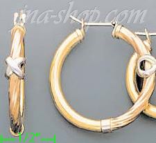 14K Gold Fancy Hoop Earrings