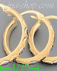 14K Gold Fancy Hoop Earrings