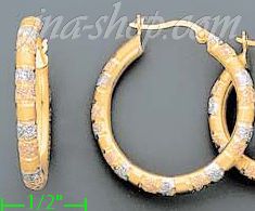 14K Gold Fancy Hoop Earrings