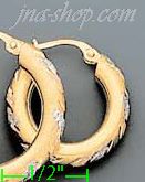 14K Gold Fancy Hoop Earrings