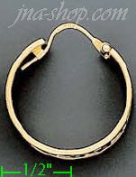 14K Gold Fancy Hoop Earrings