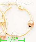 14K Gold Fancy Hoop Earrings