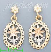 14K Gold 3Color Dia-Cut Earrings