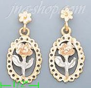 14K Gold 3Color Dia-Cut Earrings