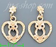 14K Gold 3Color Dia-Cut Earrings