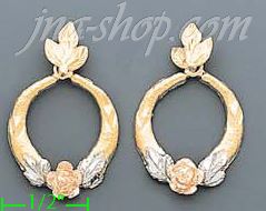 14K Gold 3Color Dia-Cut Earrings