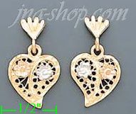 14K Gold 3Color Dia-Cut Earrings