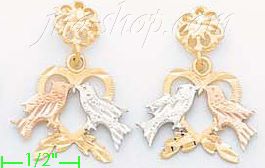 14K Gold 3Color Dia-Cut Earrings