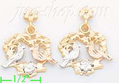 14K Gold 3Color Dia-Cut Earrings