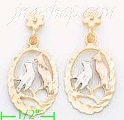 14K Gold 3Color Dia-Cut Earrings