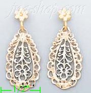 14K Gold 3Color Dia-Cut Earrings