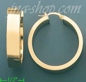 14K Gold Italian Fancy Hoop Earrings